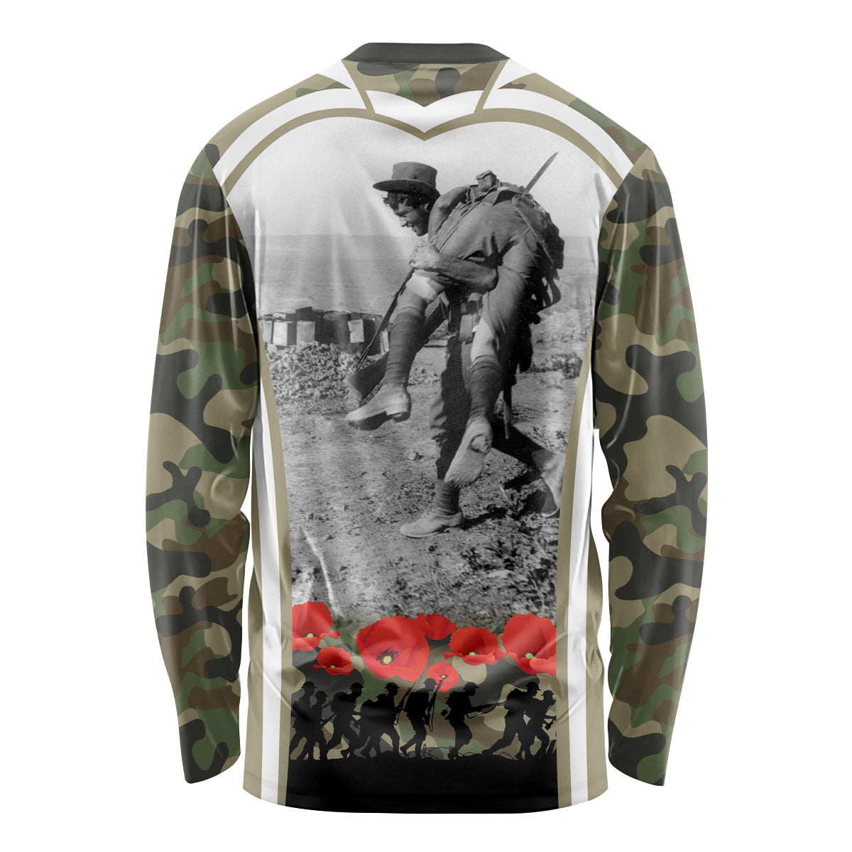 New Zealand and Australia ANZAC Day Long Sleeve Shirt Koala and Kiwi Bird Soldier Gallipoli Camouflage Style - Vibe Hoodie Shop