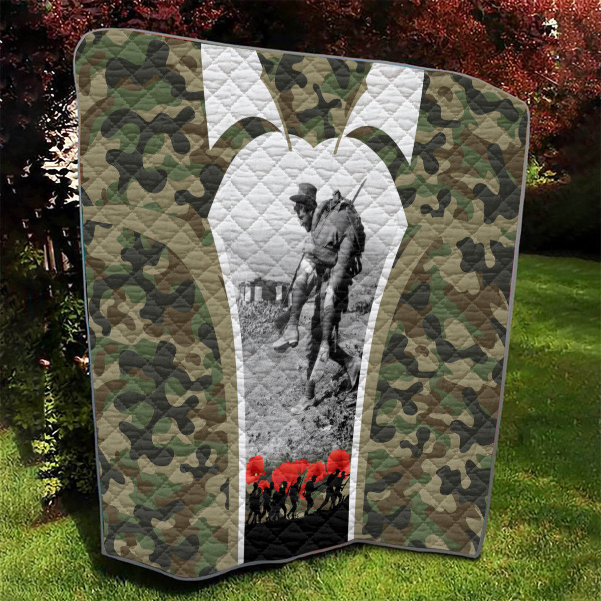 New Zealand and Australia ANZAC Day Quilt Koala and Kiwi Bird Soldier Gallipoli Camouflage Style - Vibe Hoodie Shop