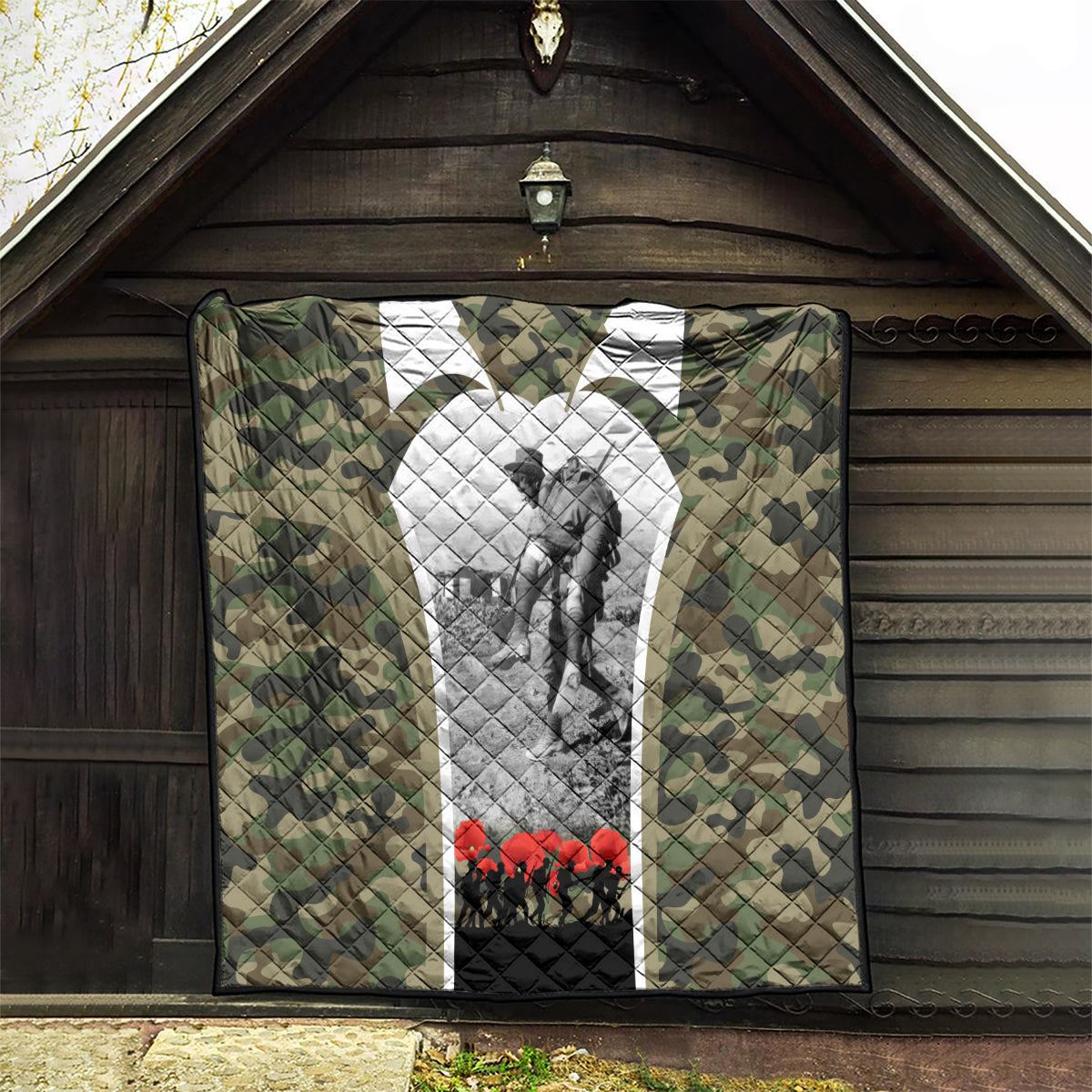 New Zealand and Australia ANZAC Day Quilt Koala and Kiwi Bird Soldier Gallipoli Camouflage Style - Vibe Hoodie Shop