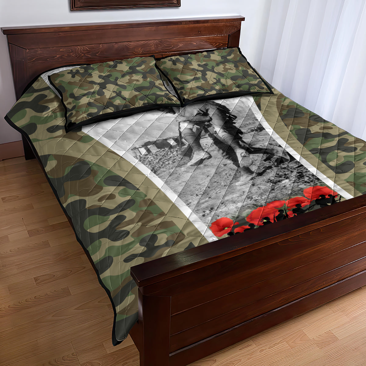 New Zealand and Australia ANZAC Day Quilt Bed Set Koala and Kiwi Bird Soldier Gallipoli Camouflage Style - Vibe Hoodie Shop