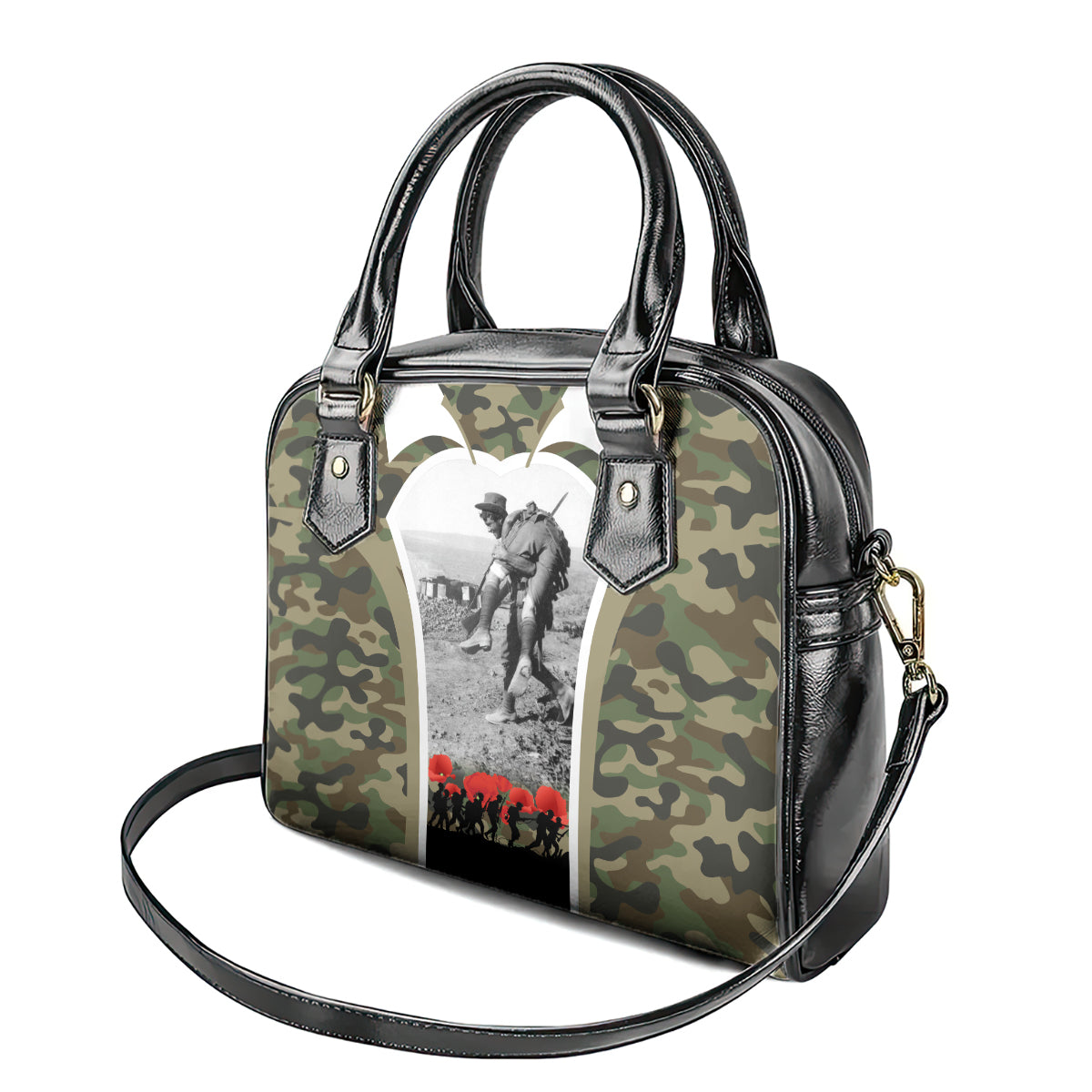New Zealand and Australia ANZAC Day Shoulder Handbag Koala and Kiwi Bird Soldier Gallipoli Camouflage Style - Vibe Hoodie Shop