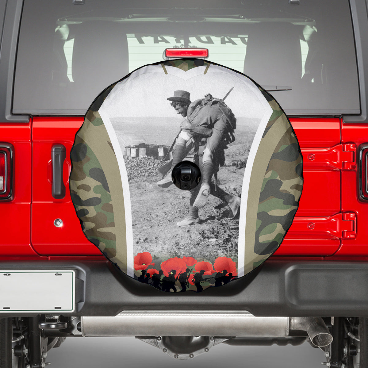 New Zealand and Australia ANZAC Day Spare Tire Cover Koala and Kiwi Bird Soldier Gallipoli Camouflage Style - Vibe Hoodie Shop