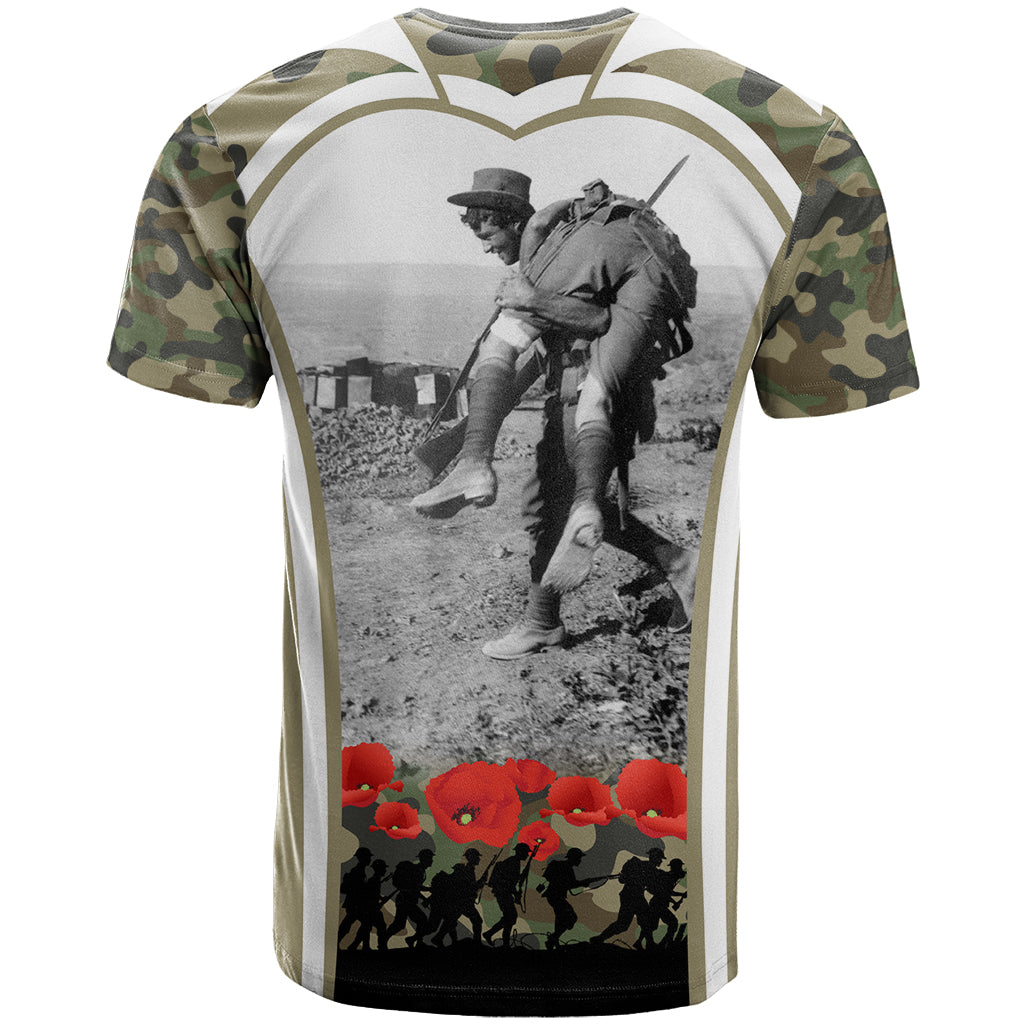 New Zealand and Australia ANZAC Day T Shirt Koala and Kiwi Bird Soldier Gallipoli Camouflage Style - Vibe Hoodie Shop