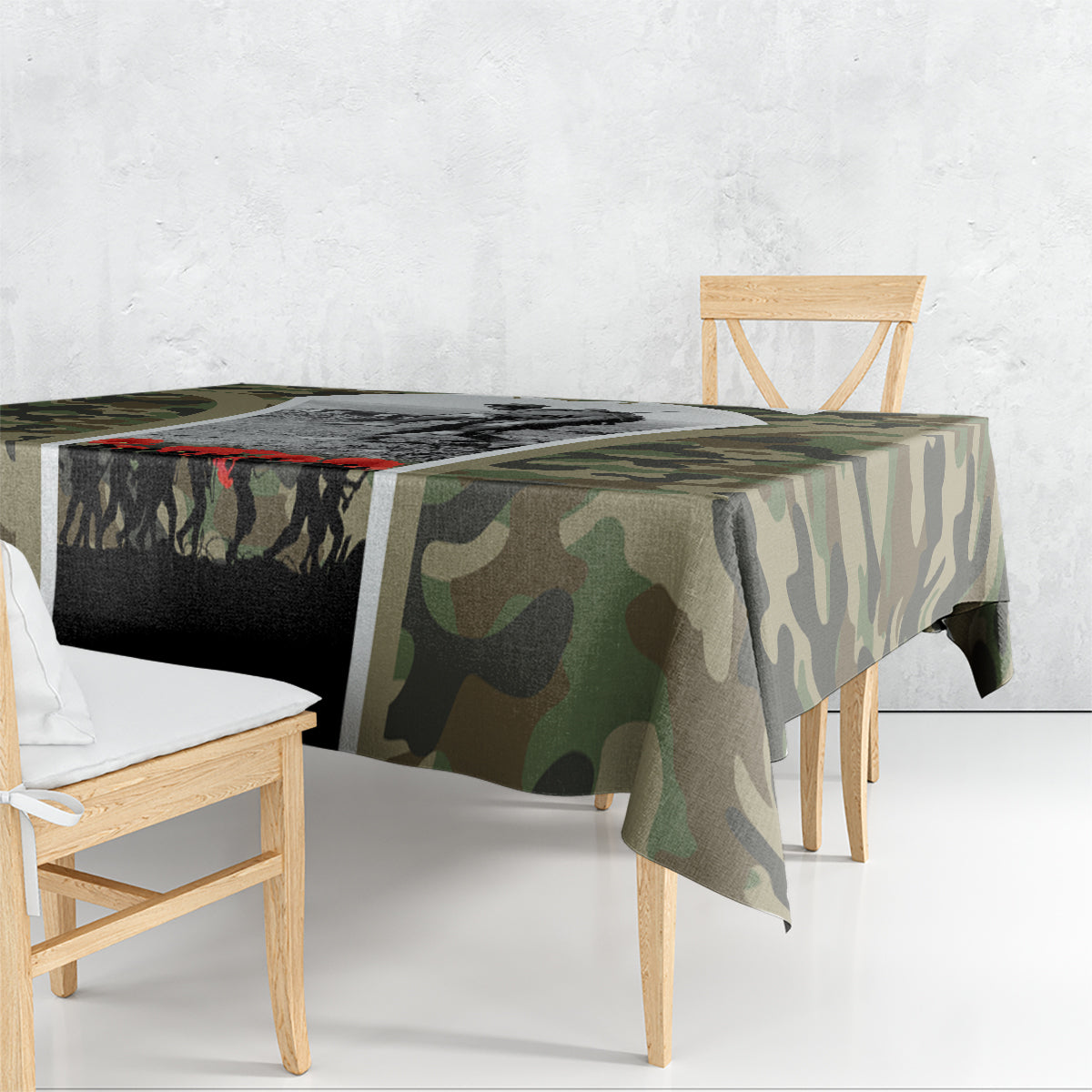 New Zealand and Australia ANZAC Day Tablecloth Koala and Kiwi Bird Soldier Gallipoli Camouflage Style