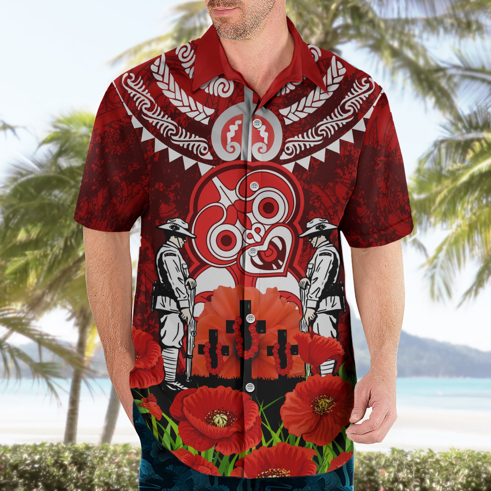 New Zealand ANZAC Waitangi Day Hawaiian Shirt Hei Tiki and Soldier - Vibe Hoodie Shop