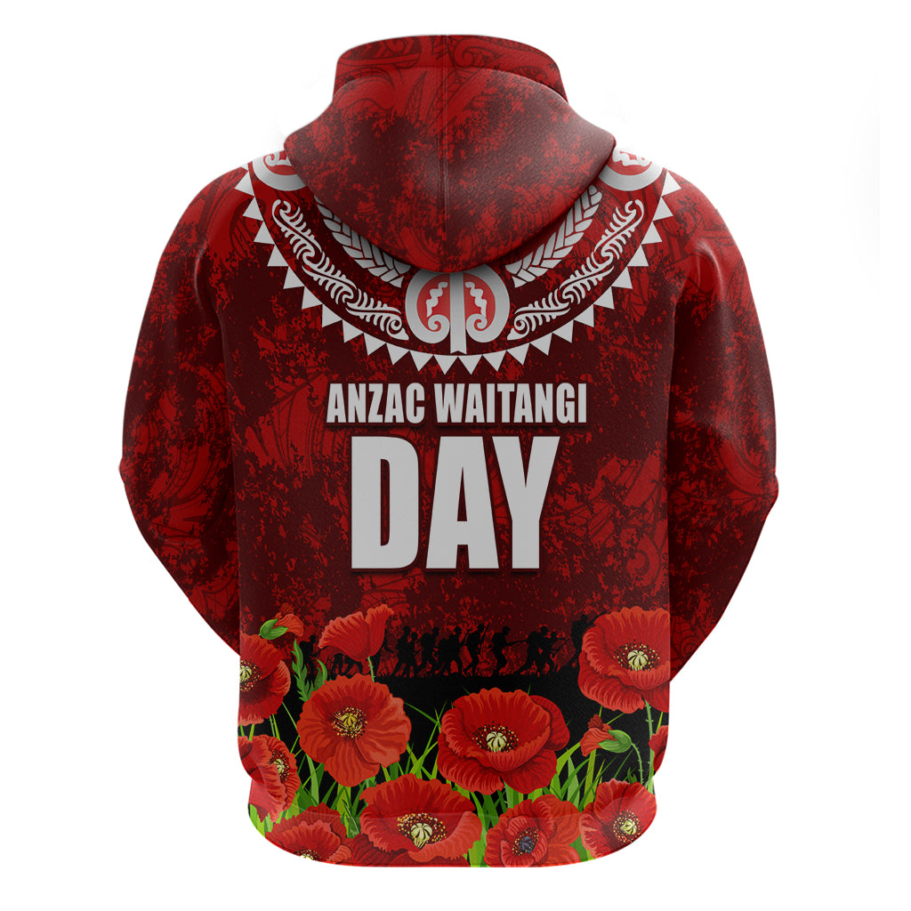 New Zealand ANZAC Waitangi Day Hoodie Hei Tiki and Soldier - Vibe Hoodie Shop