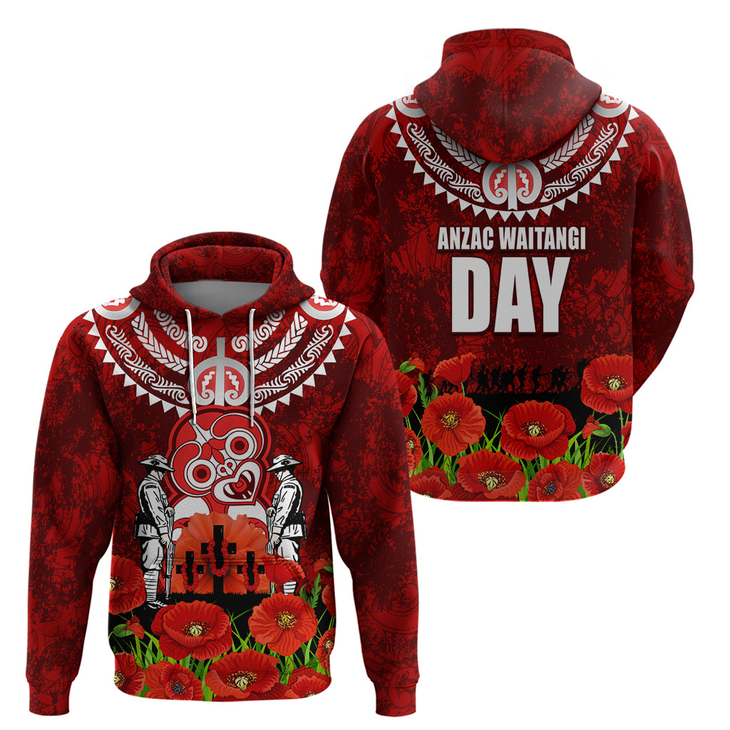 New Zealand ANZAC Waitangi Day Hoodie Hei Tiki and Soldier - Vibe Hoodie Shop