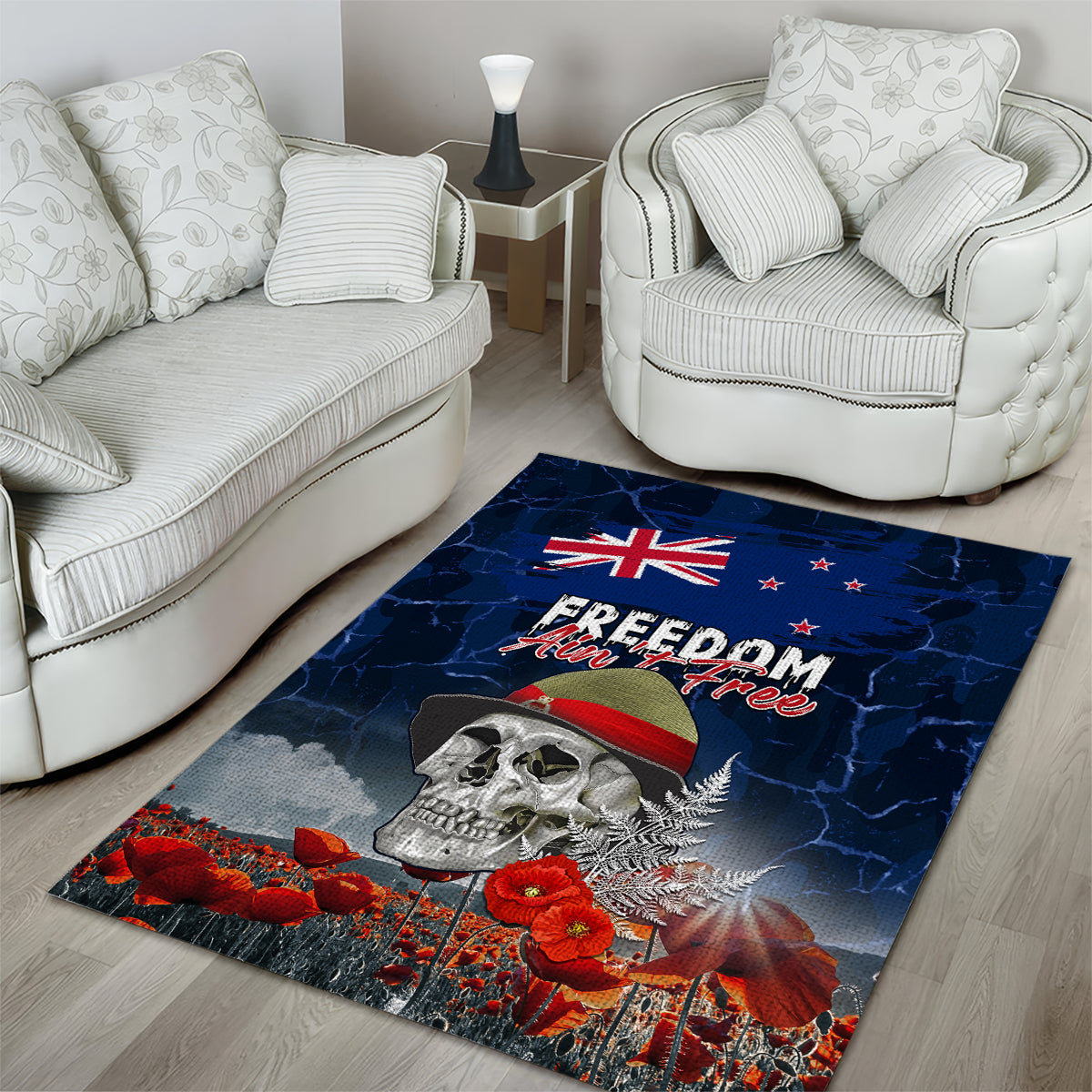 New Zealand ANZAC Day Area Rug Freedom Ain't Free LT05 - Vibe Hoodie Shop