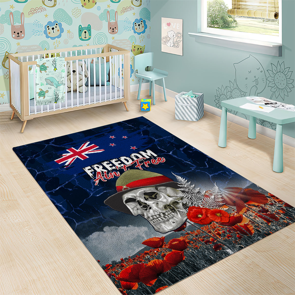 New Zealand ANZAC Day Area Rug Freedom Ain't Free LT05 - Vibe Hoodie Shop