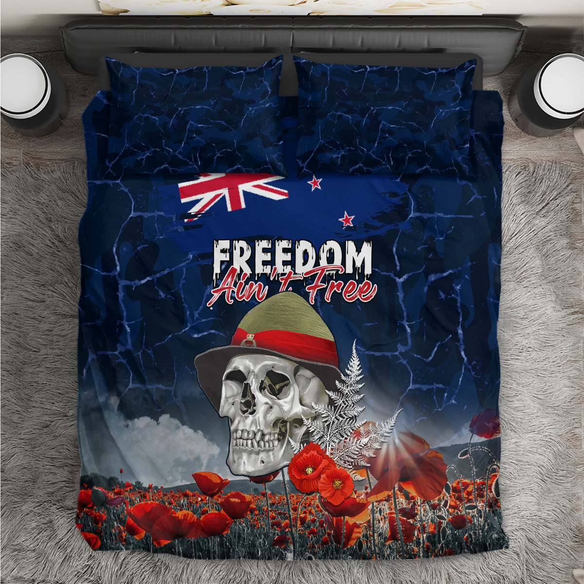 New Zealand ANZAC Day Bedding Set Freedom Ain't Free LT05 - Vibe Hoodie Shop