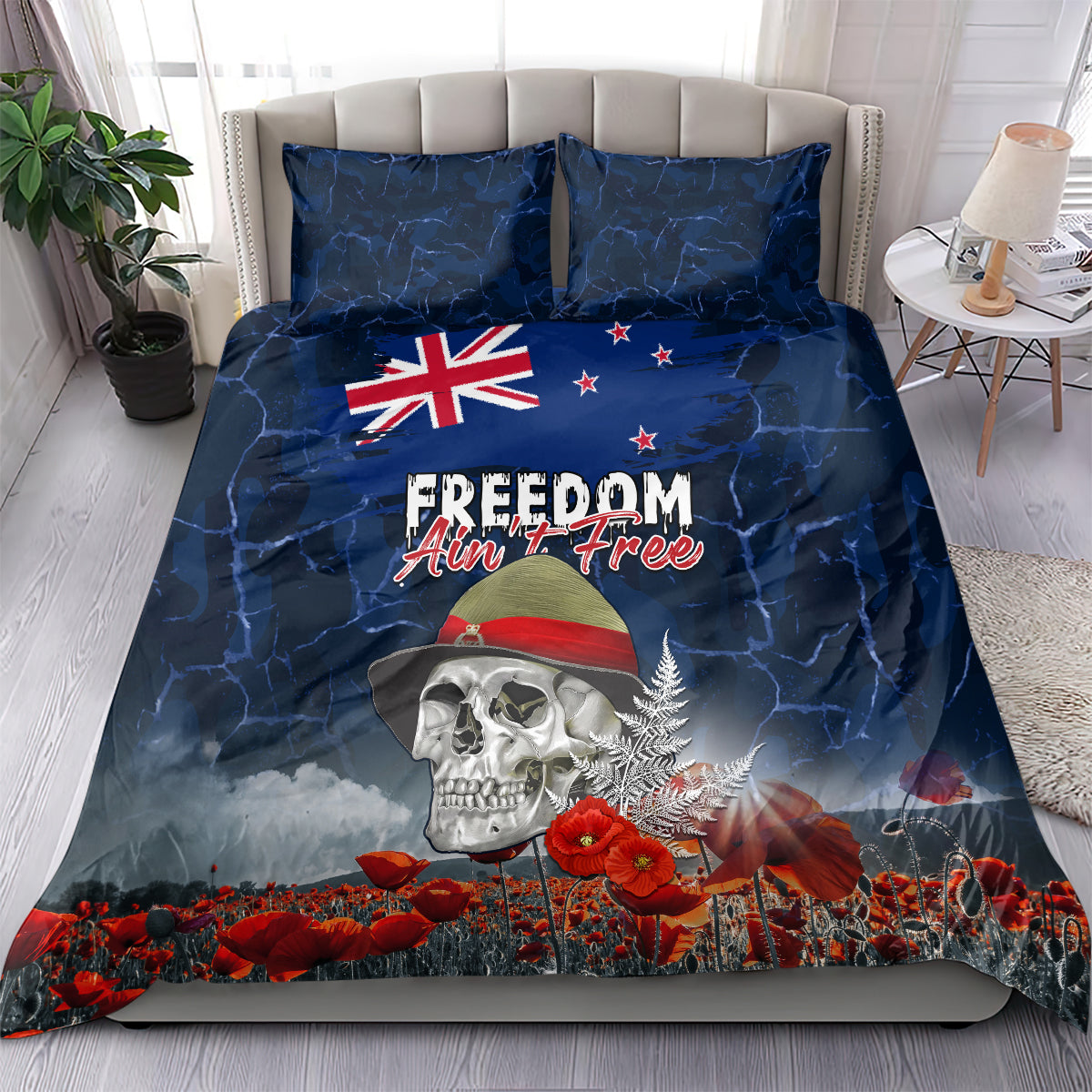 New Zealand ANZAC Day Bedding Set Freedom Ain't Free LT05 - Vibe Hoodie Shop