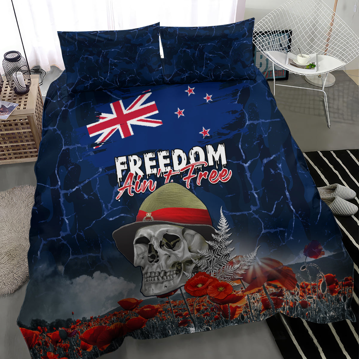 New Zealand ANZAC Day Bedding Set Freedom Ain't Free LT05 - Vibe Hoodie Shop
