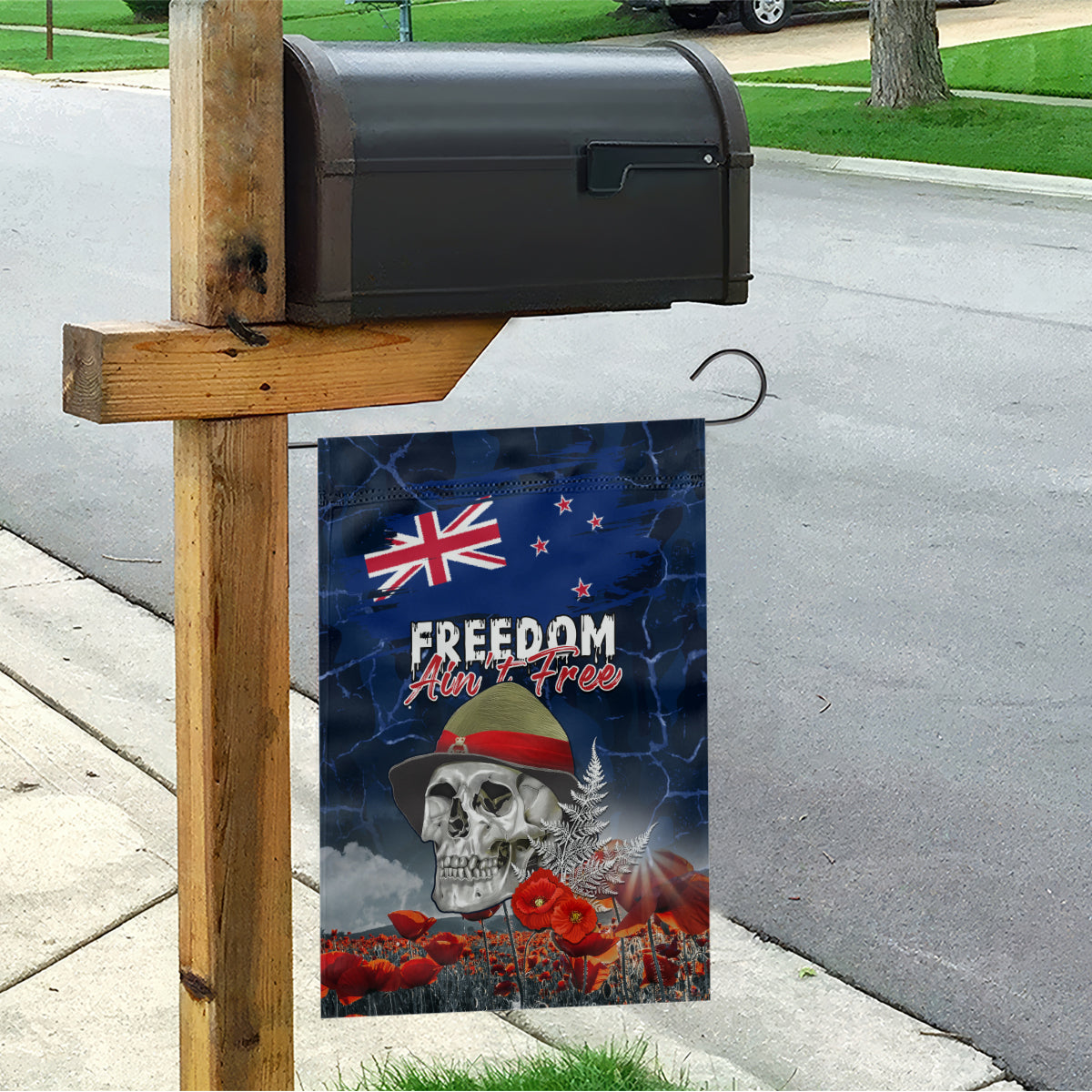 New Zealand ANZAC Day Garden Flag Freedom Ain't Free LT05 - Vibe Hoodie Shop