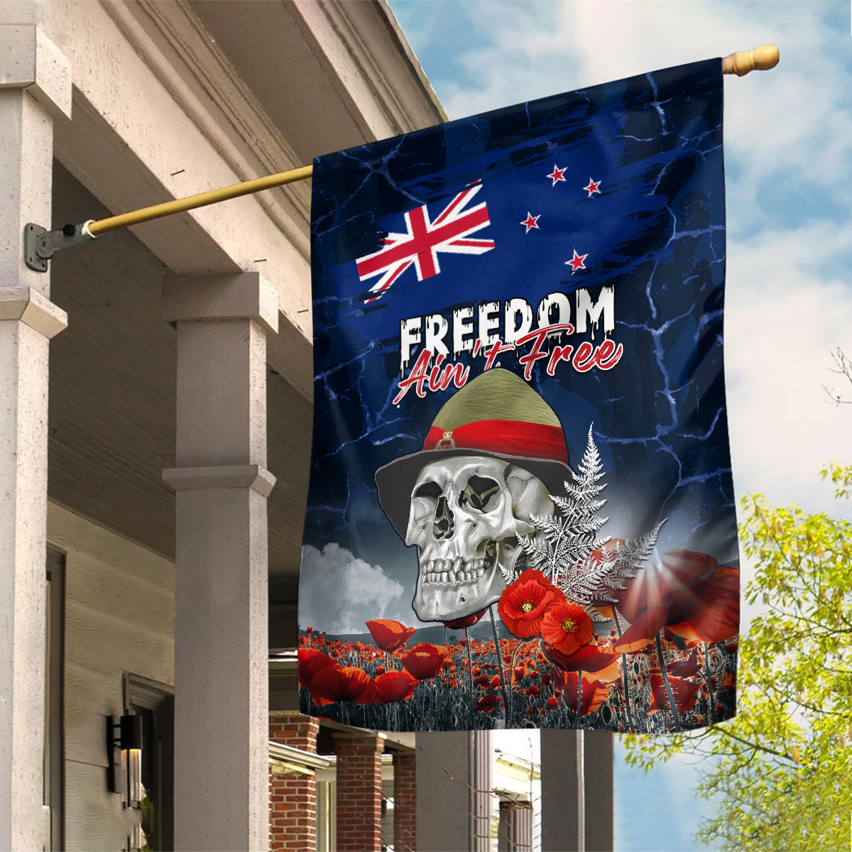 New Zealand ANZAC Day Garden Flag Freedom Ain't Free LT05 - Vibe Hoodie Shop
