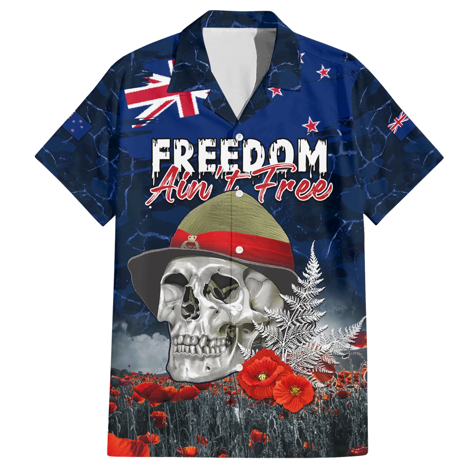 New Zealand ANZAC Day Hawaiian Shirt Freedom Ain't Free LT05 - Vibe Hoodie Shop