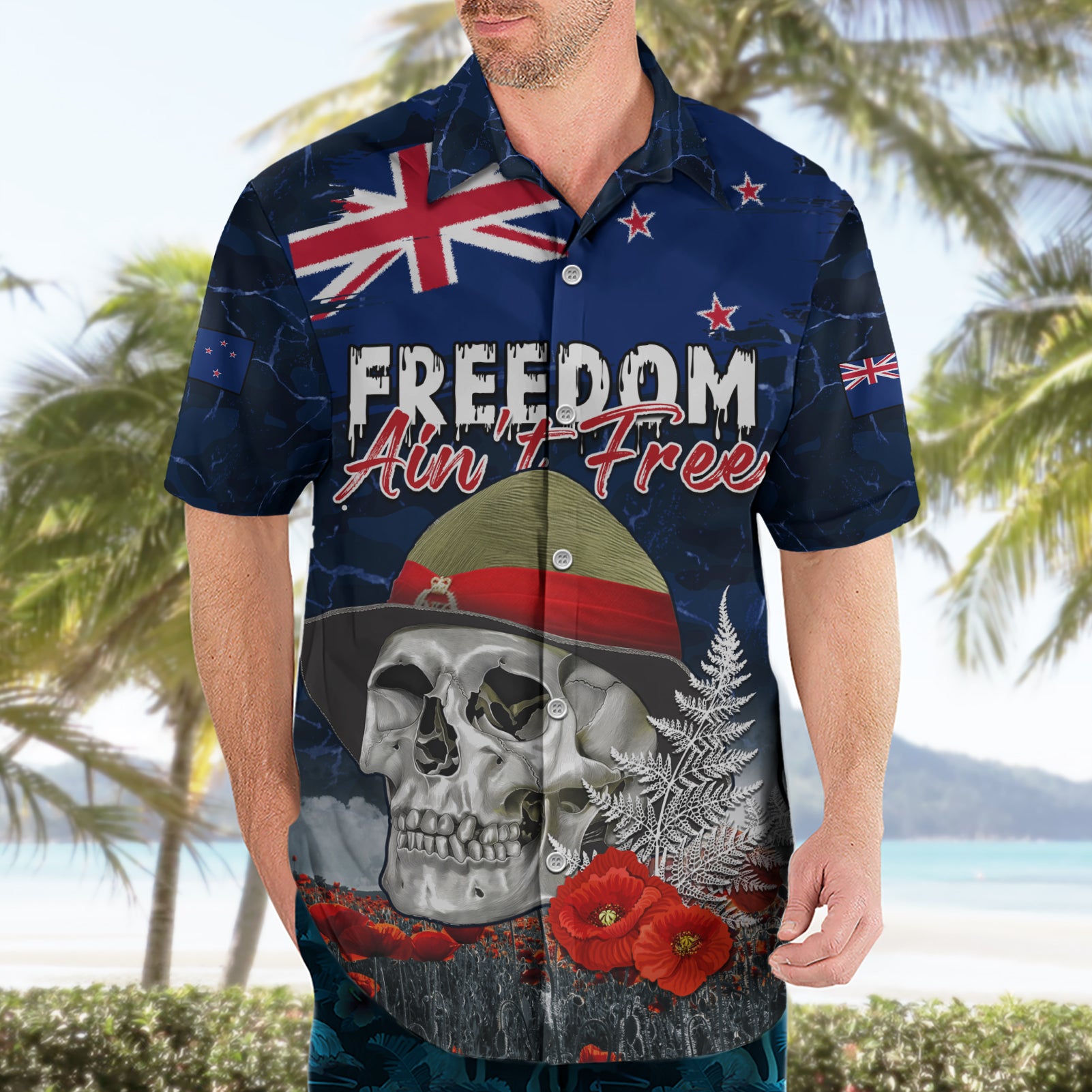 New Zealand ANZAC Day Hawaiian Shirt Freedom Ain't Free LT05 - Vibe Hoodie Shop