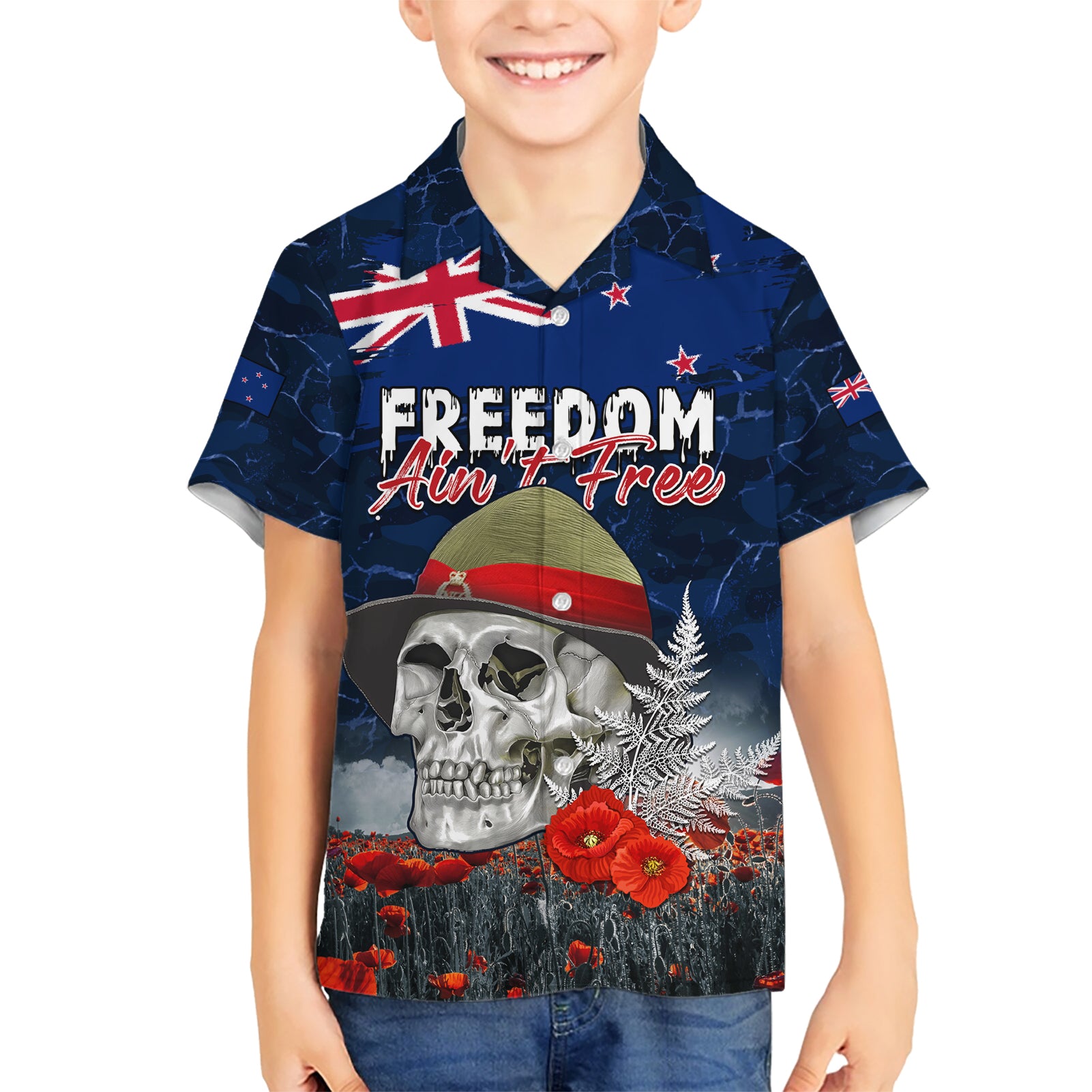 New Zealand ANZAC Day Hawaiian Shirt Freedom Ain't Free LT05 - Vibe Hoodie Shop