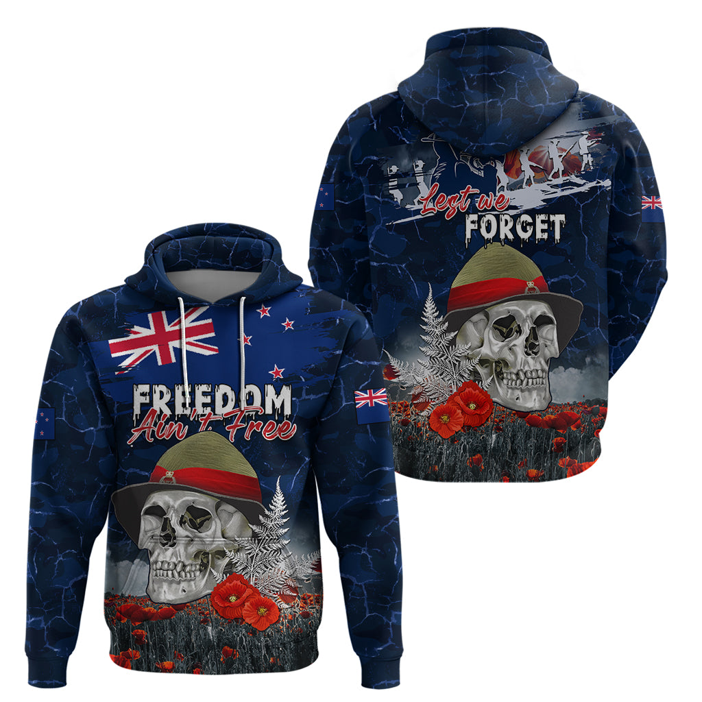 New Zealand ANZAC Day Hoodie Freedom Ain't Free LT05 - Vibe Hoodie Shop