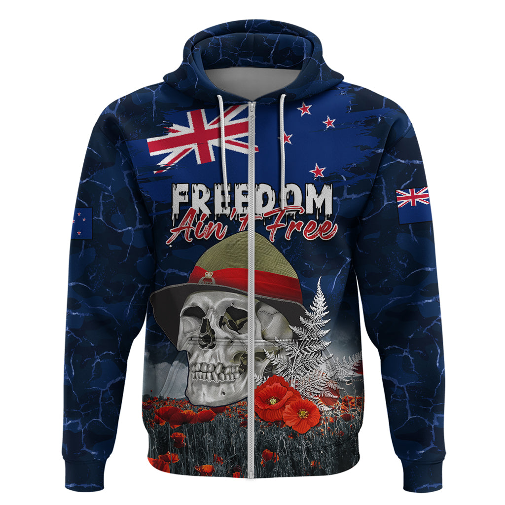 New Zealand ANZAC Day Hoodie Freedom Ain't Free LT05 - Vibe Hoodie Shop