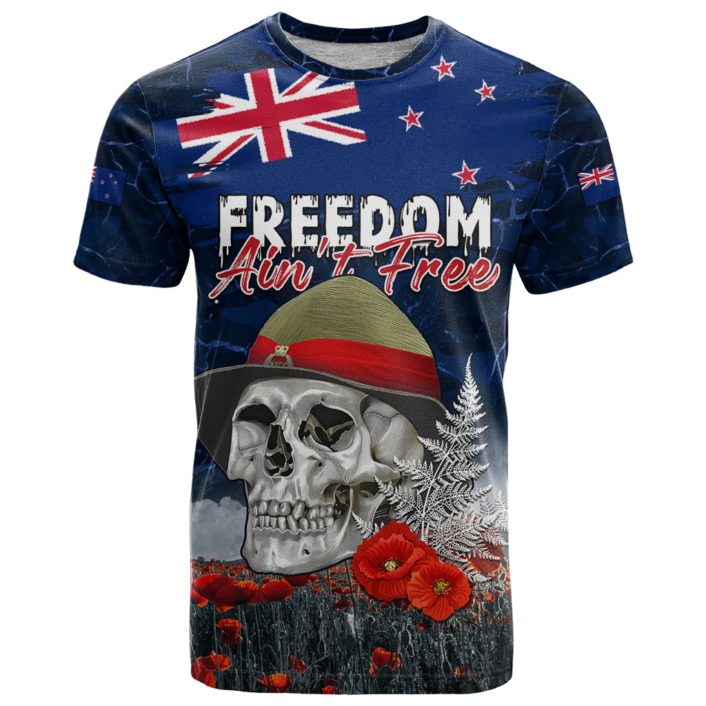 New Zealand ANZAC Day T Shirt Freedom Ain't Free LT05 - Vibe Hoodie Shop