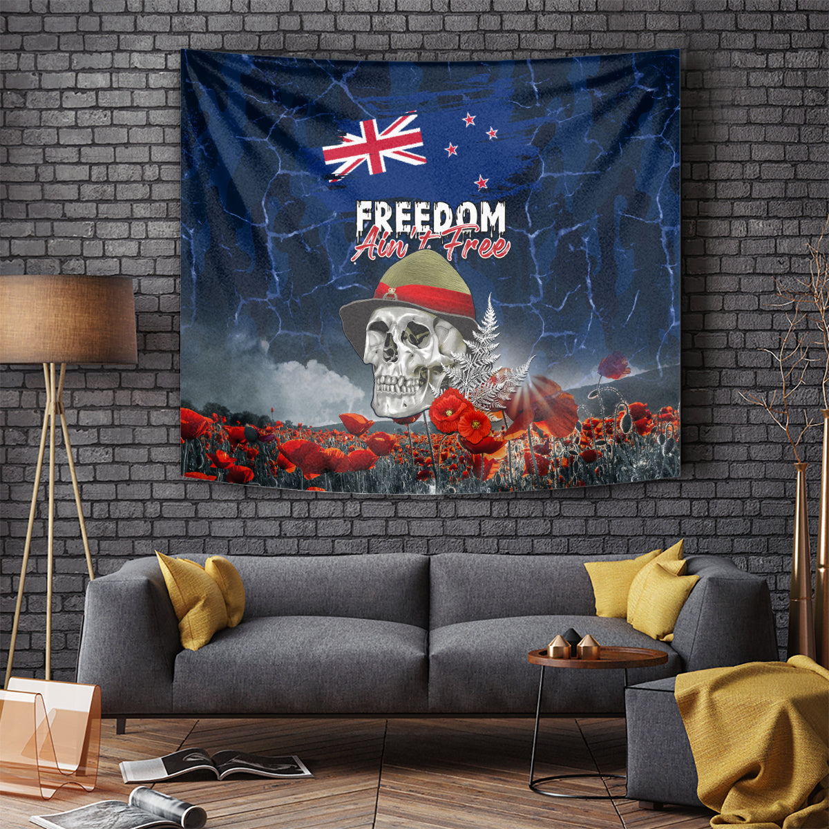 New Zealand ANZAC Day Tapestry Freedom Ain't Free LT05 - Vibe Hoodie Shop