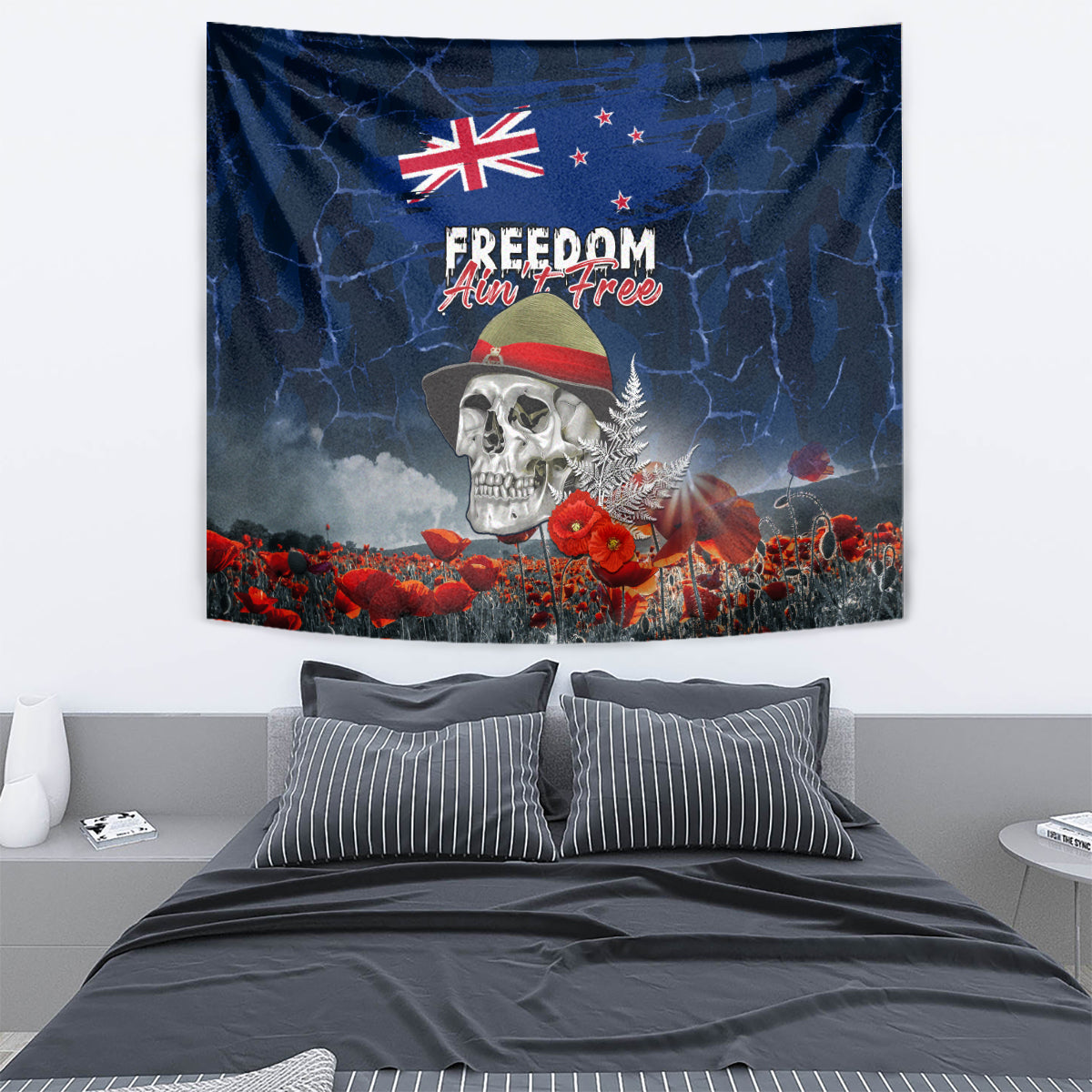 New Zealand ANZAC Day Tapestry Freedom Ain't Free LT05 - Vibe Hoodie Shop