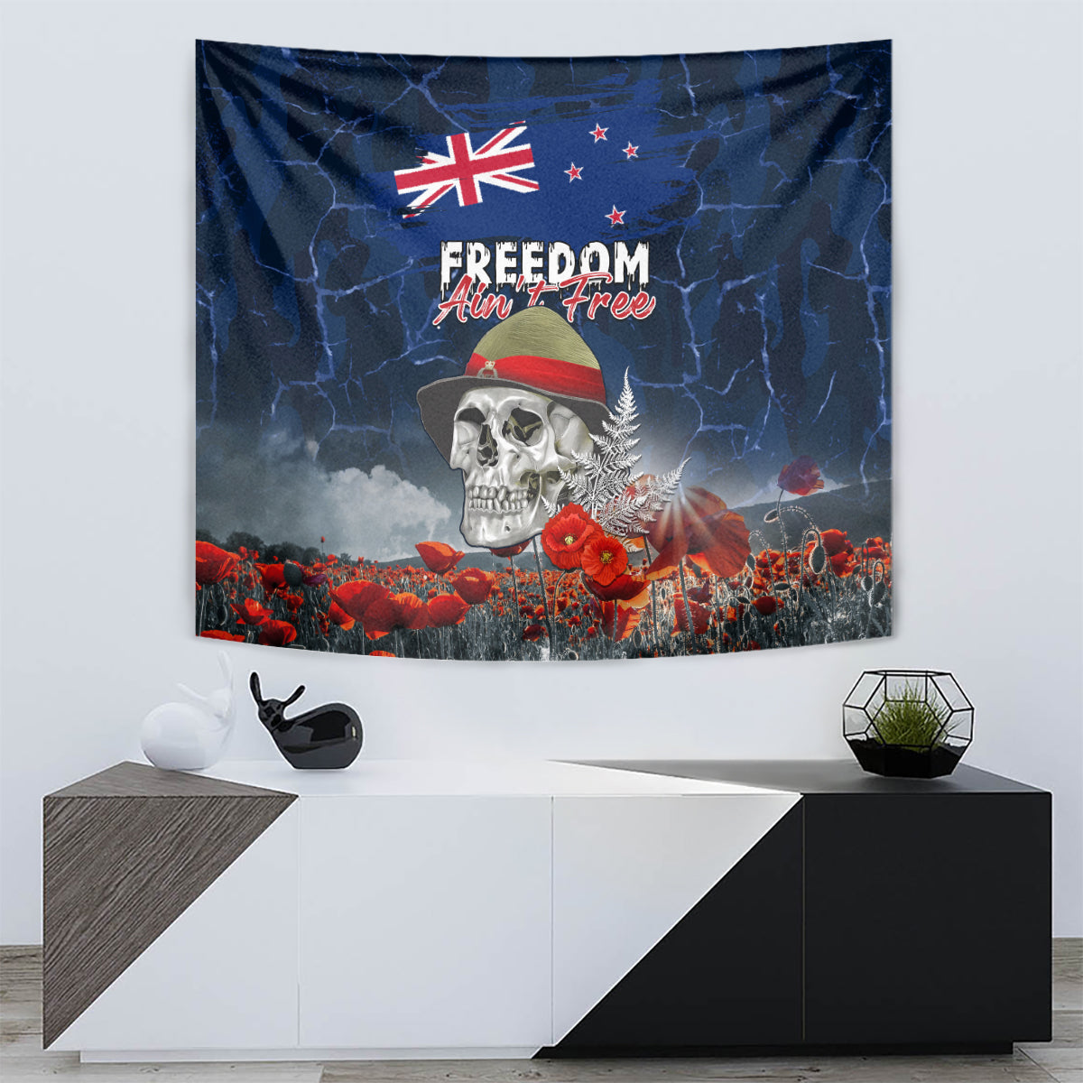 New Zealand ANZAC Day Tapestry Freedom Ain't Free LT05 - Vibe Hoodie Shop