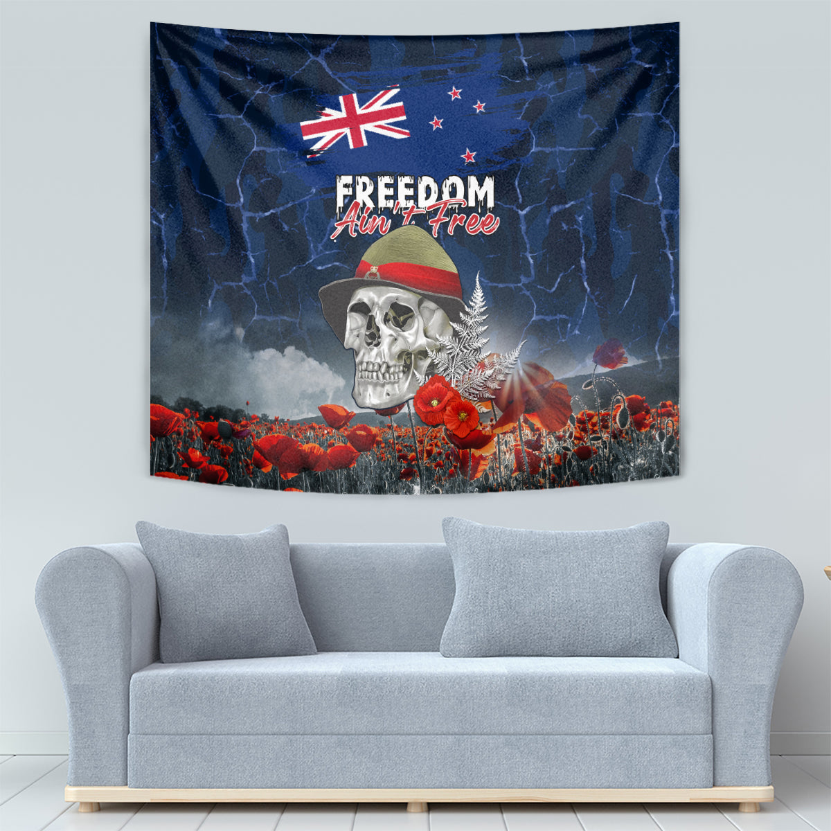 New Zealand ANZAC Day Tapestry Freedom Ain't Free LT05 - Vibe Hoodie Shop