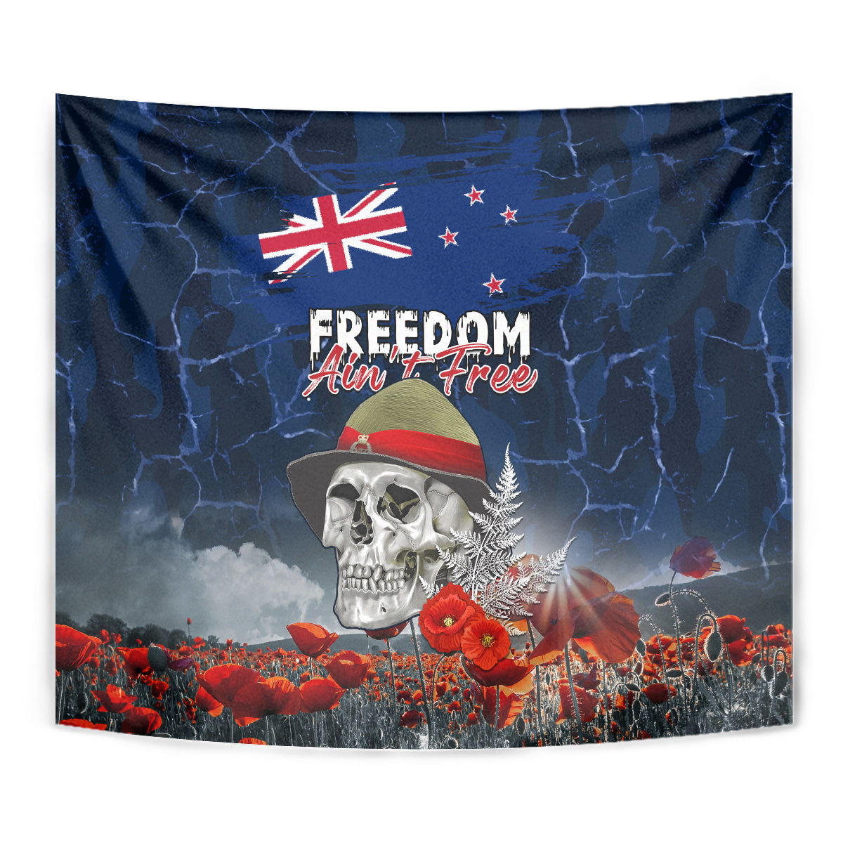 New Zealand ANZAC Day Tapestry Freedom Ain't Free LT05 - Vibe Hoodie Shop