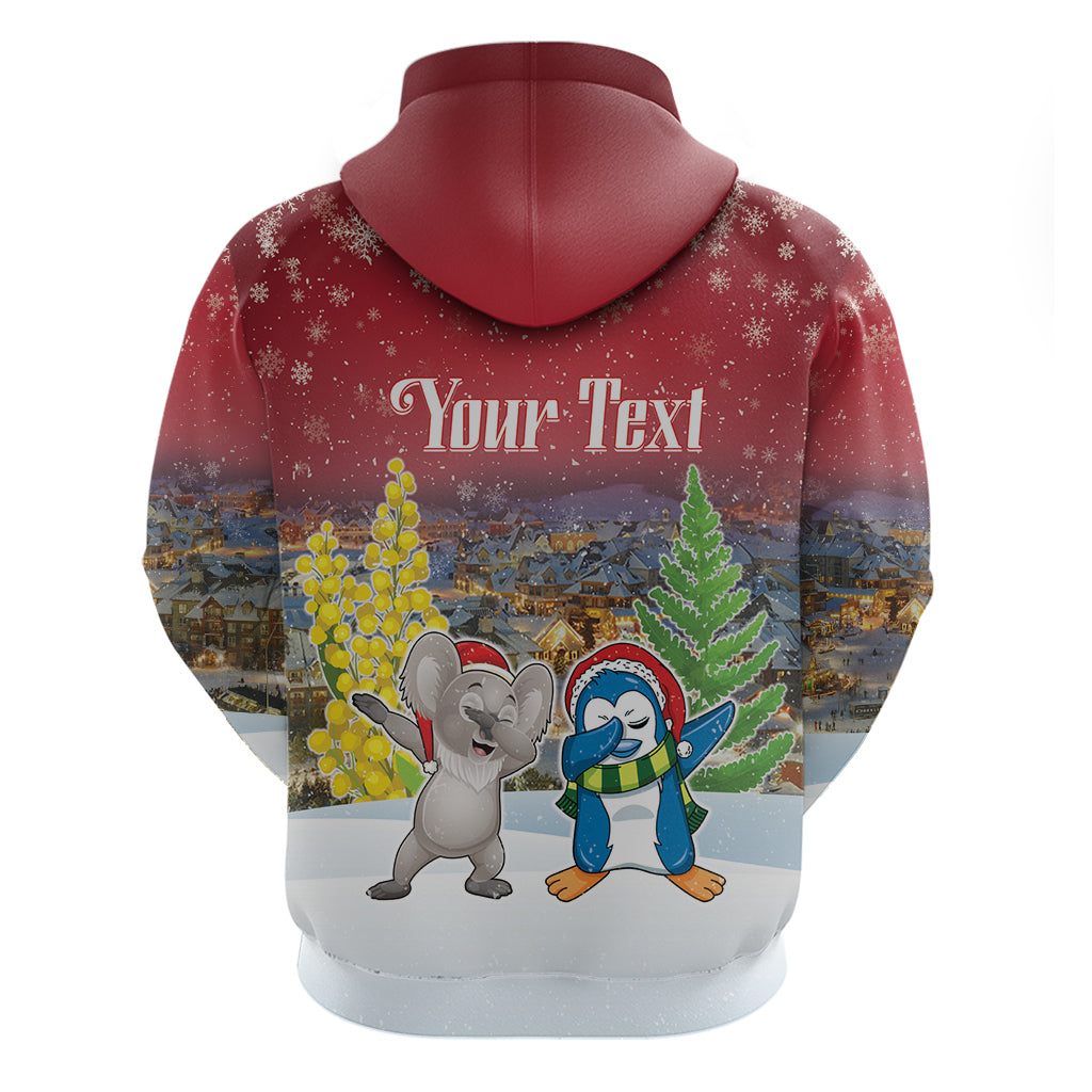 Personalised Christmas In July Hoodie Funny Dabbing Dance Koala And Blue Penguins LT05 - Vibe Hoodie Shop