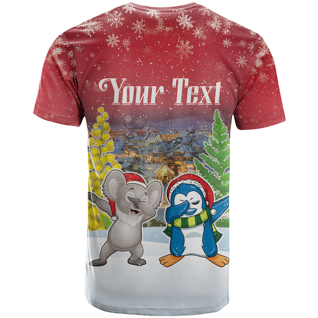 Personalised Christmas In July T Shirt Funny Dabbing Dance Koala And Blue Penguins LT05 - Vibe Hoodie Shop