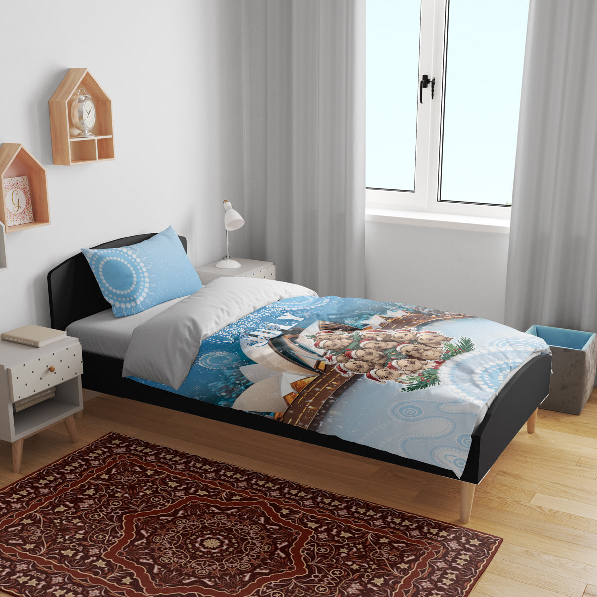 Australia Yulefest Bedding Set Cute Wombat Sydney Opera House LT05 - Vibe Hoodie Shop