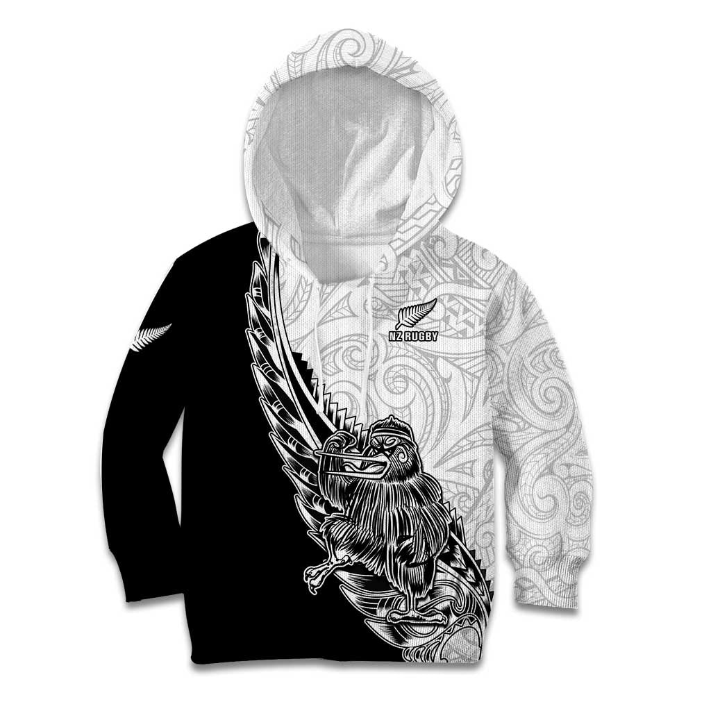 New Zealand Kiwi Rugby Custom Kid Hoodie Go Champions Maori Pattern LT05 - Vibe Hoodie Shop