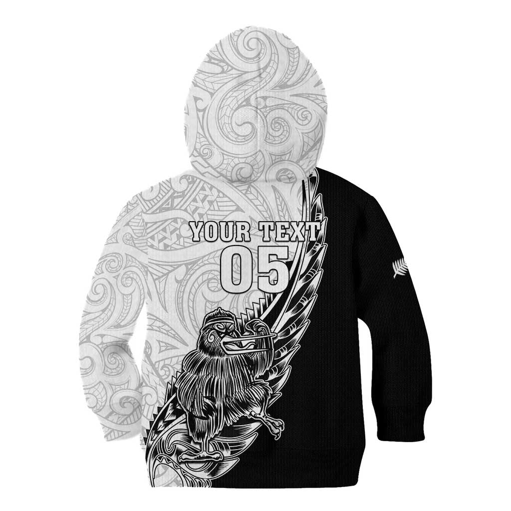 New Zealand Kiwi Rugby Custom Kid Hoodie Go Champions Maori Pattern LT05 - Vibe Hoodie Shop