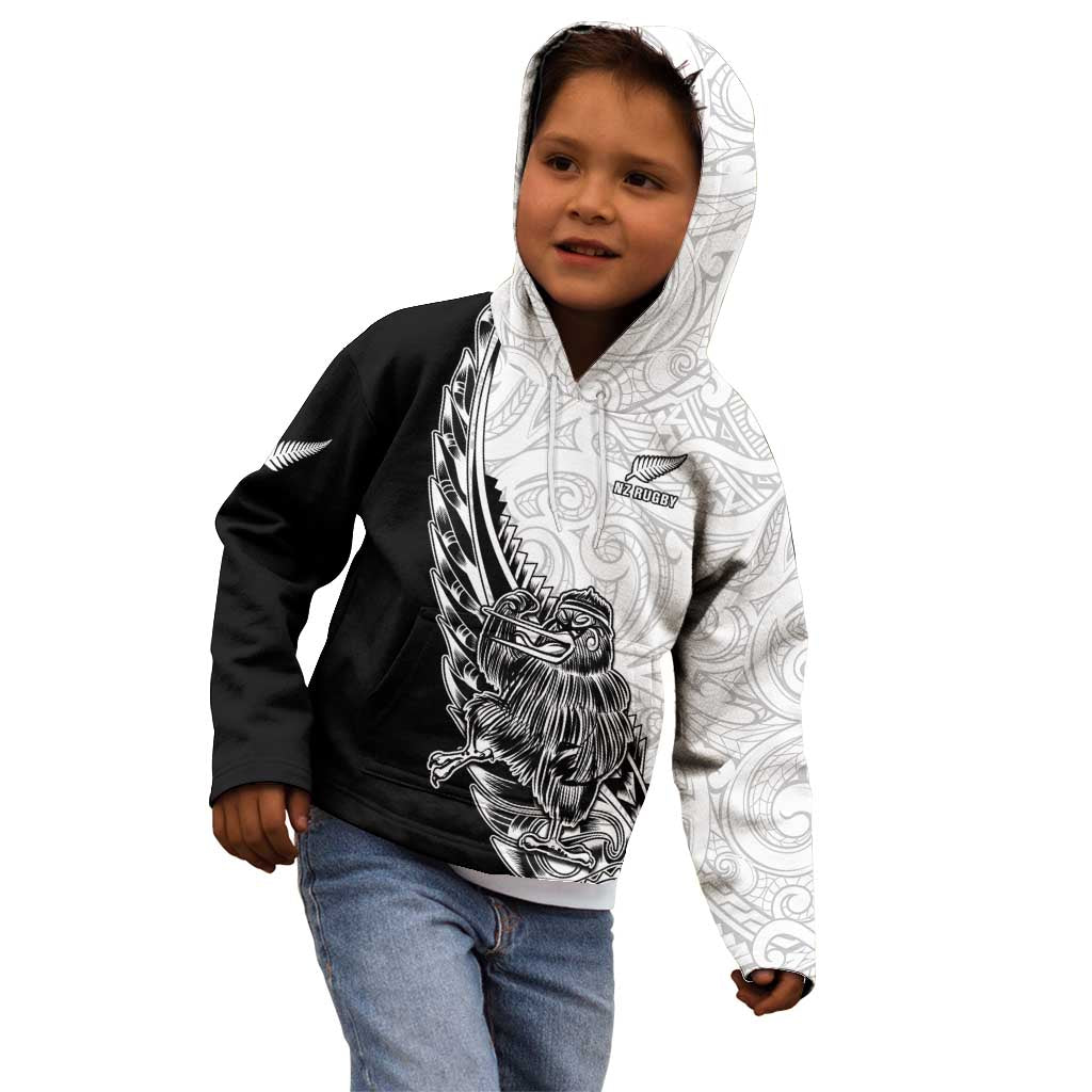 New Zealand Kiwi Rugby Custom Kid Hoodie Go Champions Maori Pattern LT05 - Vibe Hoodie Shop