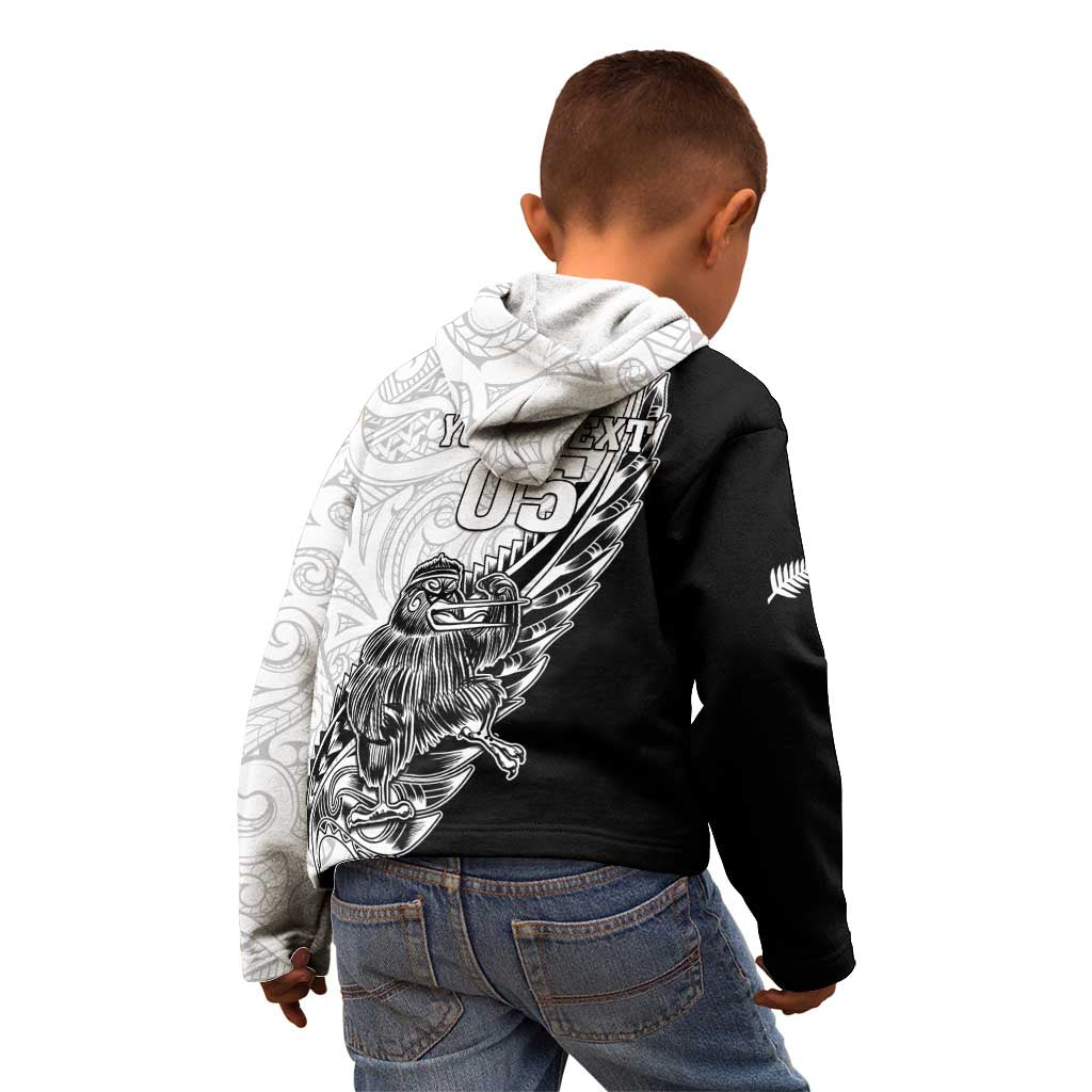 New Zealand Kiwi Rugby Custom Kid Hoodie Go Champions Maori Pattern LT05 - Vibe Hoodie Shop
