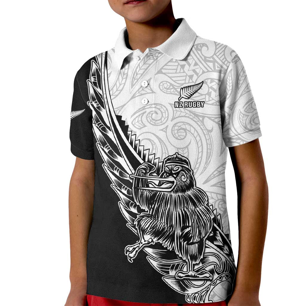New Zealand Kiwi Rugby Custom Kid Polo Shirt Go Champions Maori Pattern LT05 - Vibe Hoodie Shop