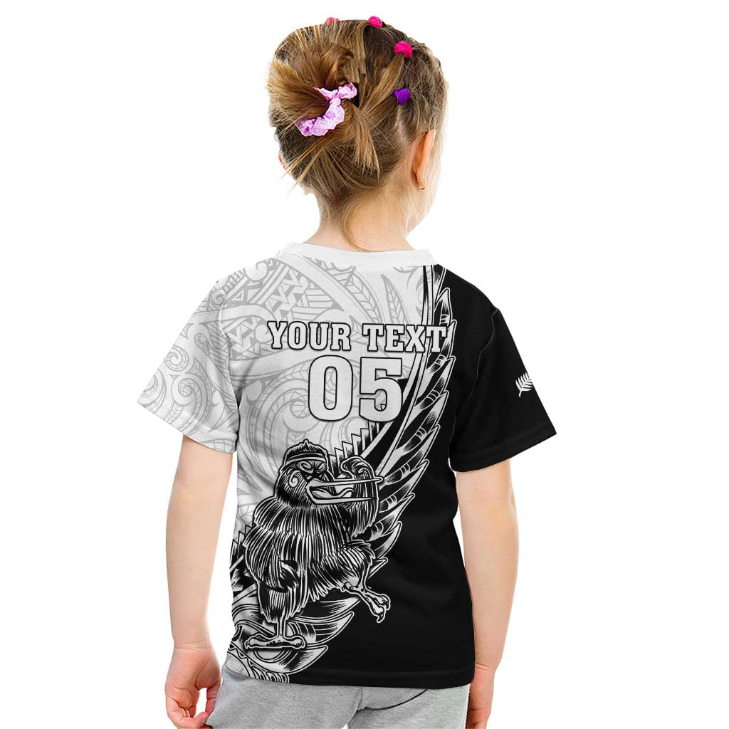 New Zealand Kiwi Rugby Custom Kid T Shirt Go Champions Maori Pattern LT05 - Vibe Hoodie Shop