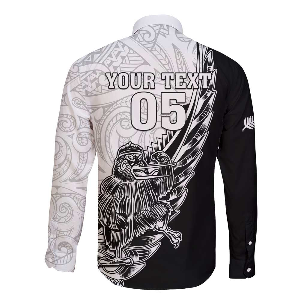 New Zealand Kiwi Rugby Custom Long Sleeve Button Shirt Go Champions Maori Pattern LT05 - Vibe Hoodie Shop