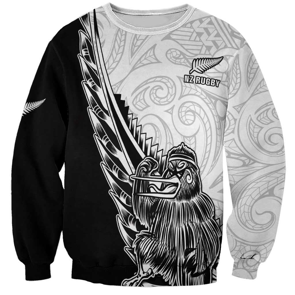 New Zealand Kiwi Rugby Custom Sweatshirt Go Champions Maori Pattern LT05 - Vibe Hoodie Shop