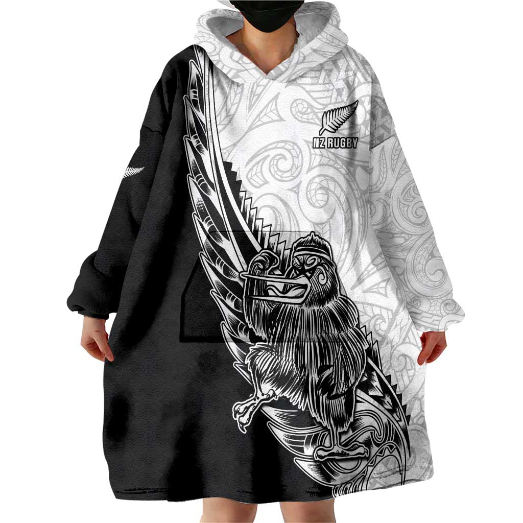 New Zealand Kiwi Rugby Custom Wearable Blanket Hoodie Go Champions Maori Pattern LT05 - Vibe Hoodie Shop