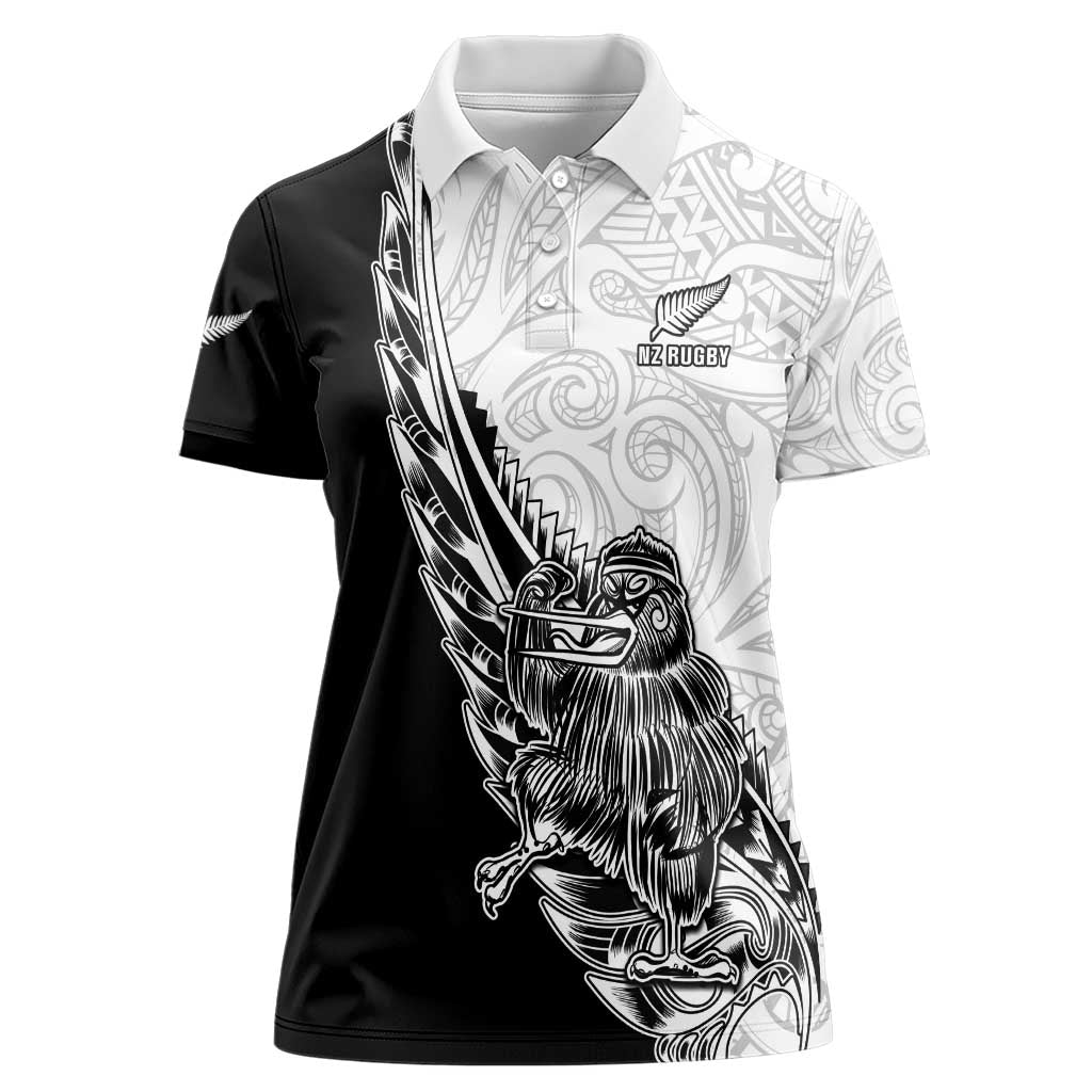 New Zealand Kiwi Rugby Custom Women Polo Shirt Go Champions Maori Pattern LT05 - Vibe Hoodie Shop