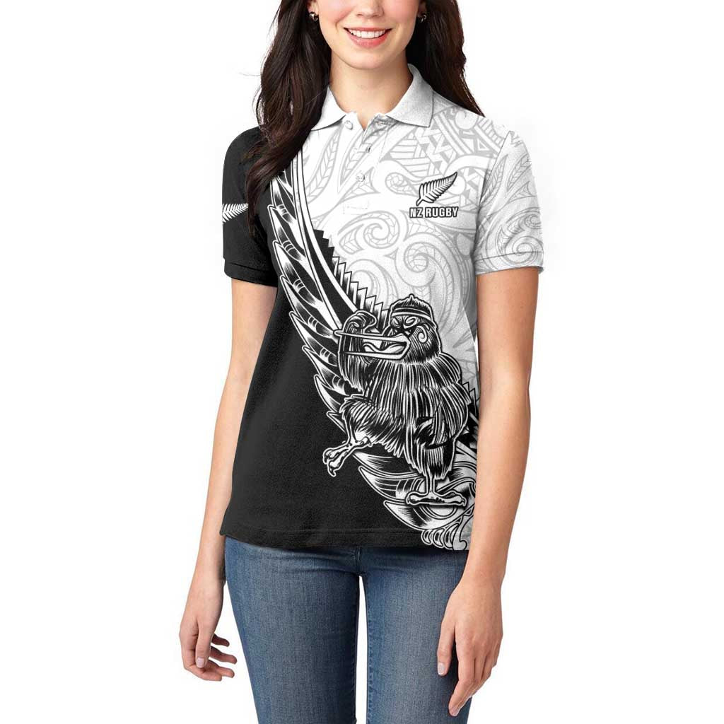 New Zealand Kiwi Rugby Custom Women Polo Shirt Go Champions Maori Pattern LT05 - Vibe Hoodie Shop