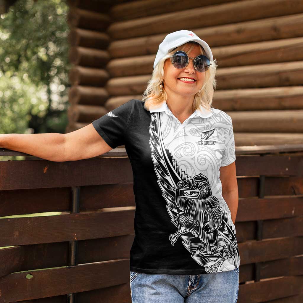 New Zealand Kiwi Rugby Custom Women Polo Shirt Go Champions Maori Pattern LT05 - Vibe Hoodie Shop
