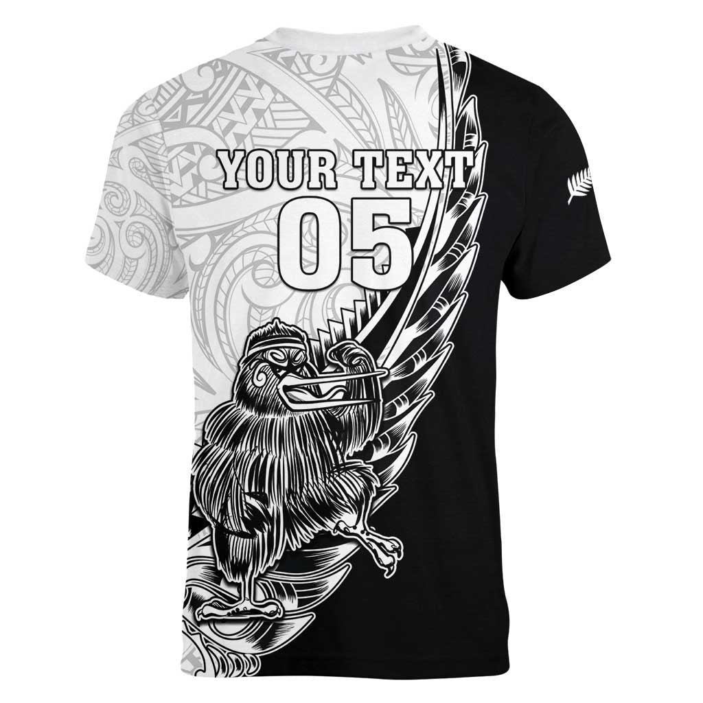 New Zealand Kiwi Rugby Custom Women V-Neck T-Shirt Go Champions Maori Pattern LT05 - Vibe Hoodie Shop