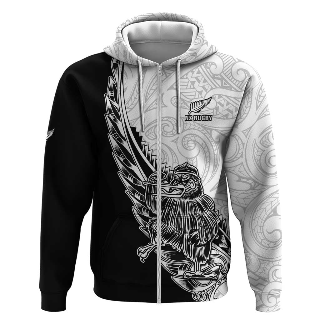 New Zealand Kiwi Rugby Custom Zip Hoodie Go Champions Maori Pattern LT05 - Vibe Hoodie Shop