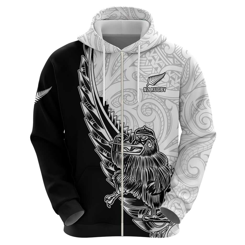 New Zealand Kiwi Rugby Custom Zip Hoodie Go Champions Maori Pattern LT05 - Vibe Hoodie Shop