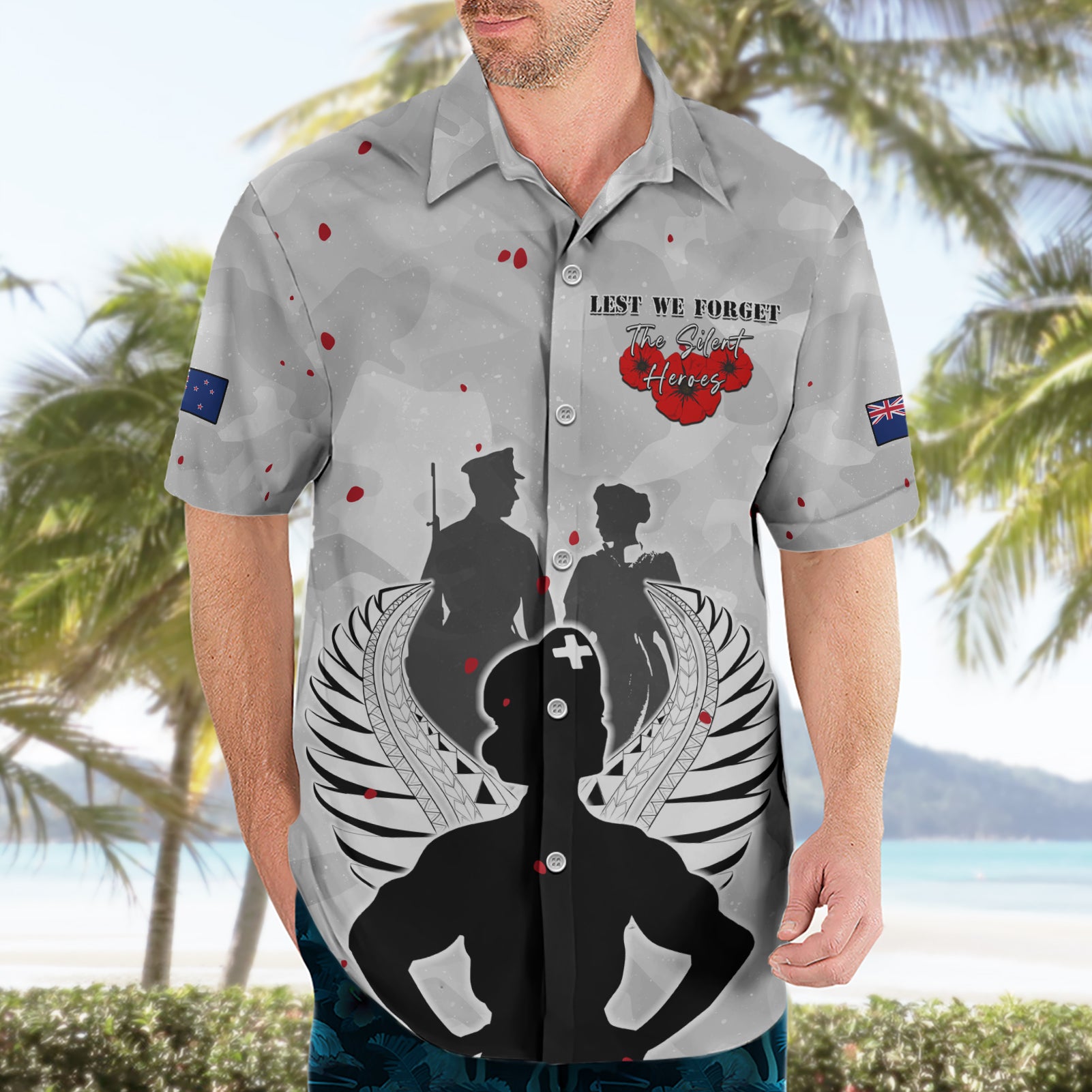 New Zealand ANZAC Day Hawaiian Shirt For The Nurse Lest We Forget LT05 - Vibe Hoodie Shop