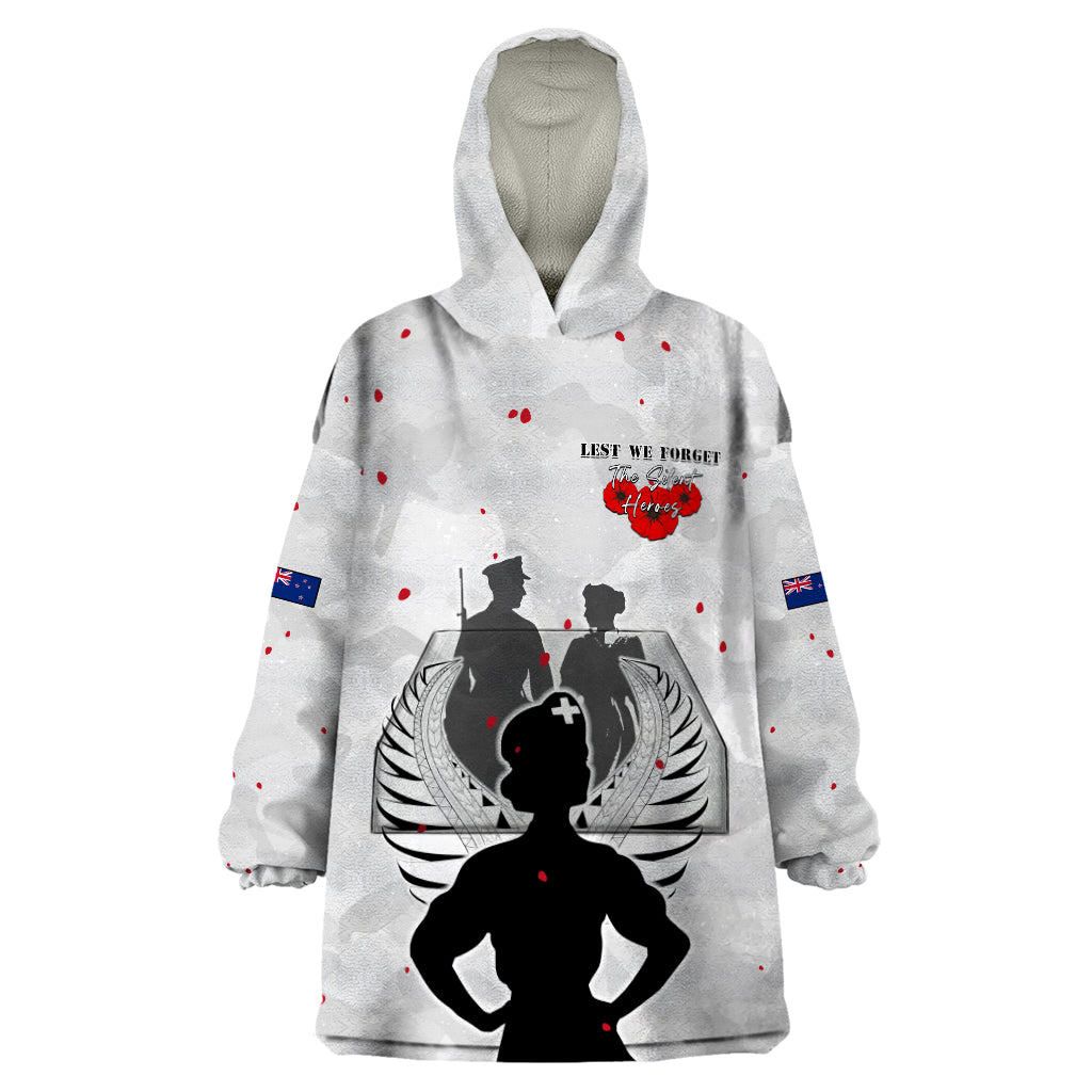 New Zealand ANZAC Day Wearable Blanket Hoodie For The Nurse Lest We Forget LT05 - Vibe Hoodie Shop