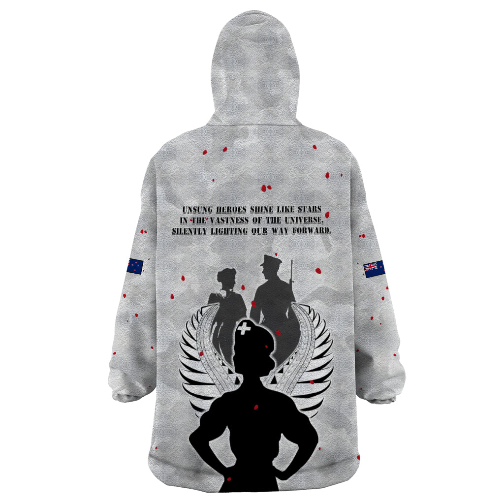 New Zealand ANZAC Day Wearable Blanket Hoodie For The Nurse Lest We Forget LT05 - Vibe Hoodie Shop